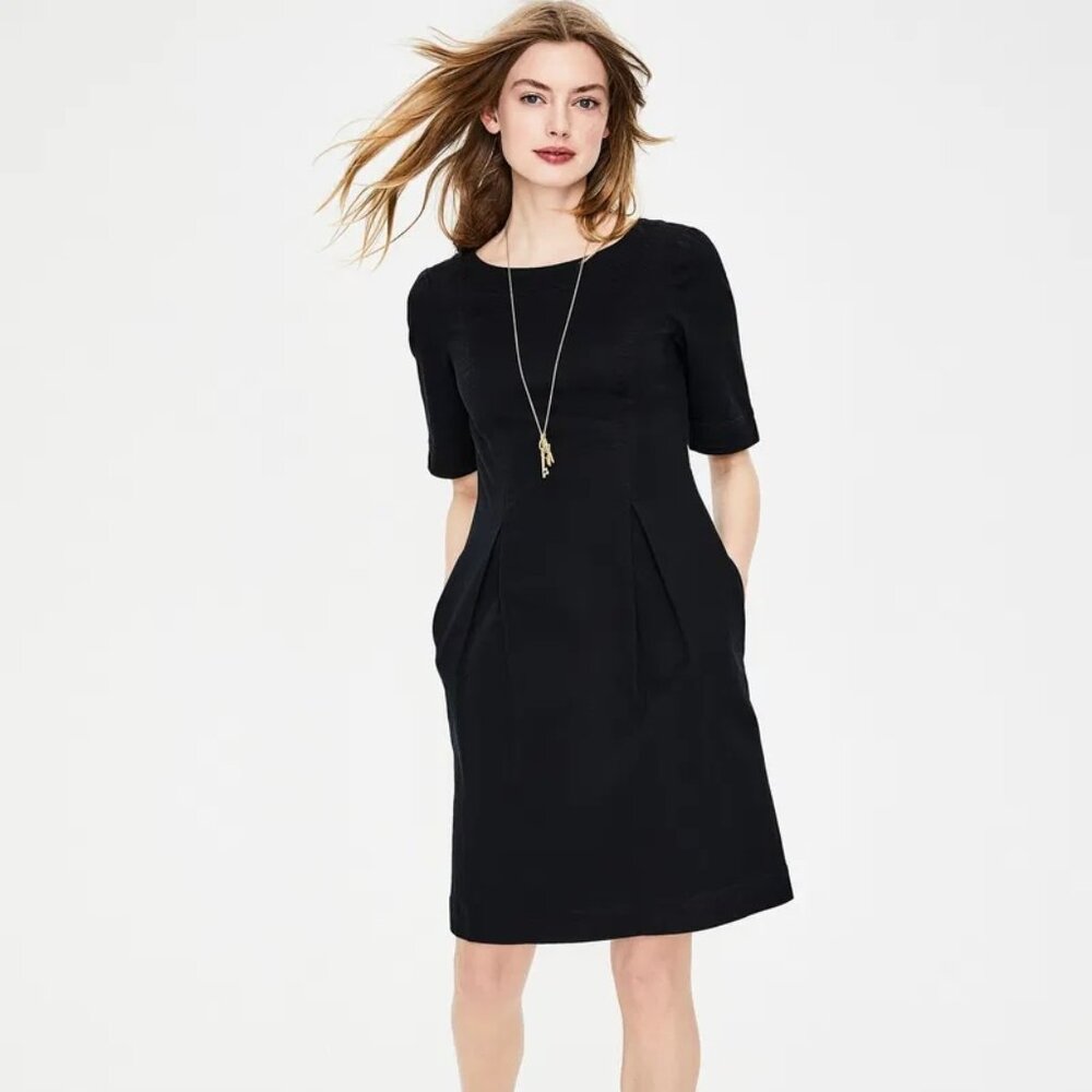 NWT - BODEN - ALICE DENIM DRESS - SHEATH W/ POCKETS - BLACK - 6R